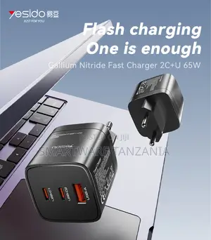 Yesido GaN 65W Chaja Haraka ya USB-C PD yenye Port 3