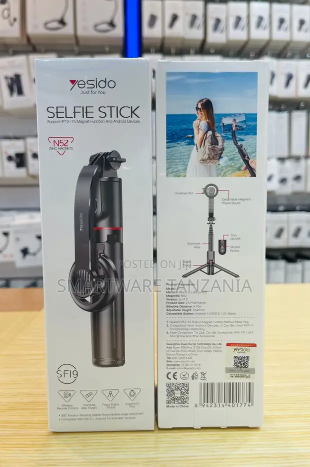 Yesido SF19 Selfie Stick Tripod na N52 Magnet, 105cm - 1