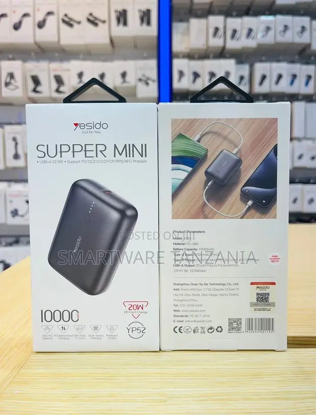 Yesido Super Mini Power Bank 10000mAh, 22.5W PD/QC 3.0 - 1