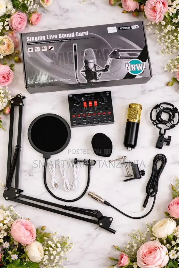 Professional Condenser Microphone Kit with V8 Sound Card - 1