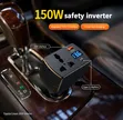 150W Car Power Inverter na USB QC3.0 & Type-C - 2