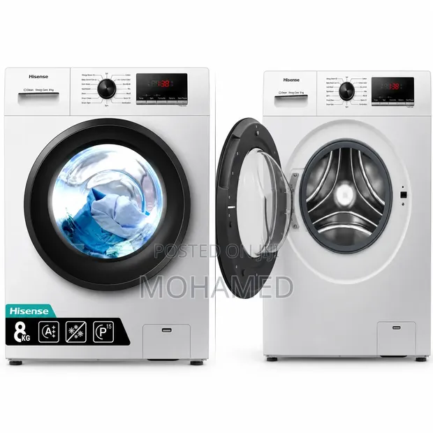 Hisense 8kg Mashine ya Kufulia Front Load (WFQP8012VMS) - 1