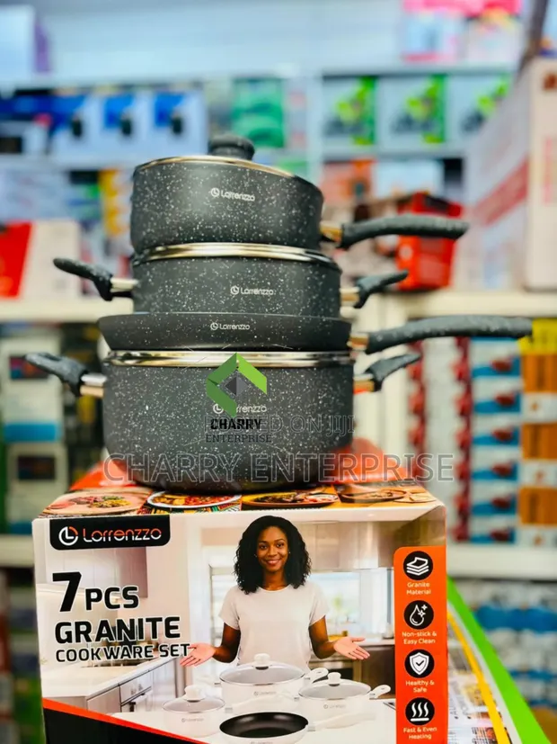 Seti ya Vyombo vya Kupikia vya Lorrenzzo Granite (Sufuria 3, Kikaango 1) - 1