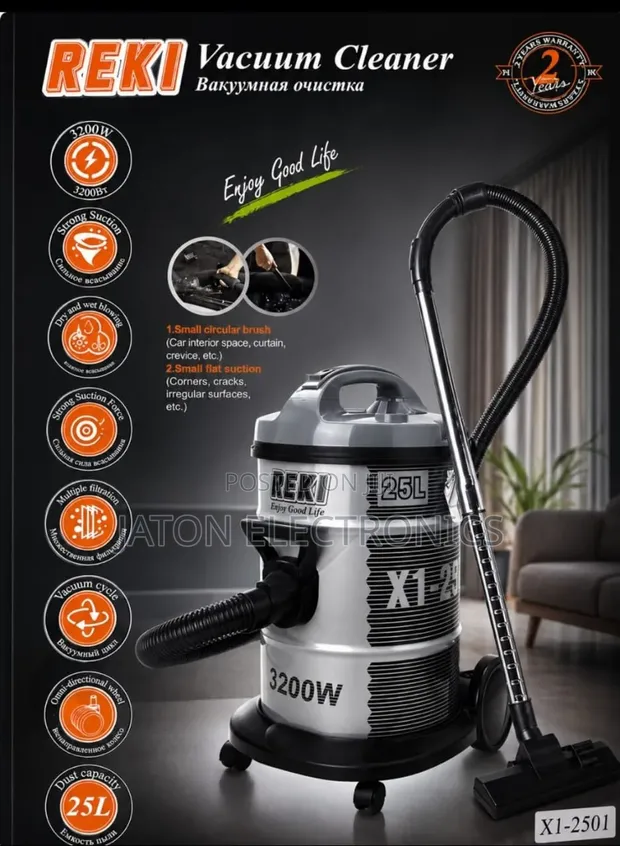 Reki Dry and Wet Vacuum Cleaner 25L 3200W - 1