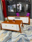 Coffee Table and Showcase - White and Brown - 1