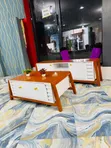 Coffee Table and Showcase - White and Brown - 2