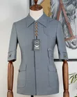 Five Button Grey Suit - 1