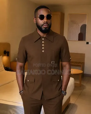 Men's Five Button Brown Suit