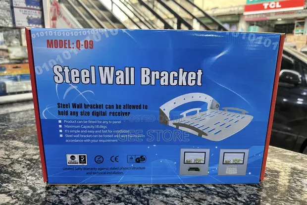 Universal Steel Wall Mount Bracket for TVs & Receivers (Model Q-09) - 1