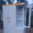 Two-Door Wardrobe with Dressing Table - White & Gold - 3