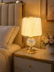 Modern Stylish Bedside Lamp with Crystal-Style Base - 3
