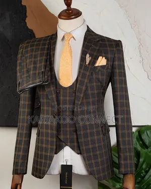 Brown Draft Slim Fit Men's Suit