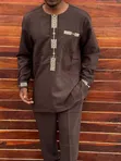 Brown Nigerian Fit Men's Suit - 1