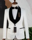 Men's Luxury White Floral Jacquard Tuxedo Suit by MARIO CASAS - 4