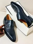 Men's Luxury Double Monk Strap Leather Shoes - Gucci - 5