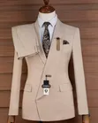 Men's JOSELINO Premium Cream 3-Piece Slim Fit Suit - 4