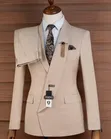 Men's JOSELINO Premium Cream 3-Piece Slim Fit Suit - 5