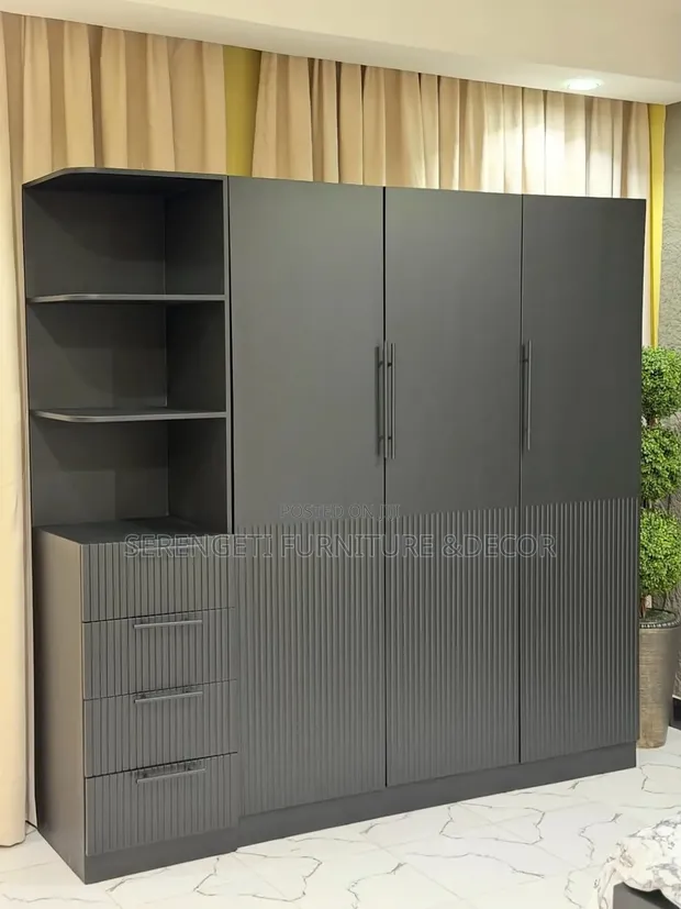New Wood-Mode 3-Door Wardrobe with Drawers - 1