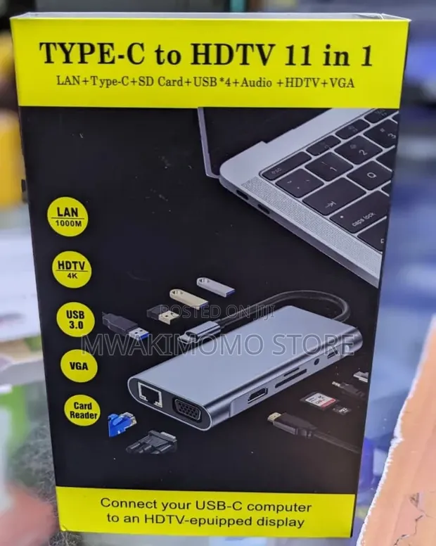 USB-C to HDTV Adapter with 4K HDMI, VGA, Ethernet - 1