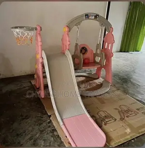 Kids 4-in-1 Playground Slide and Swing Set