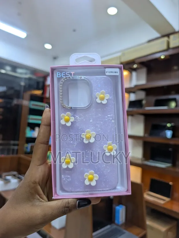 iPhone 15 Pro Max Floral Cover - Purple - 1