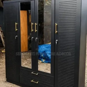 Modern 4-Door Wardrobe with Mirror