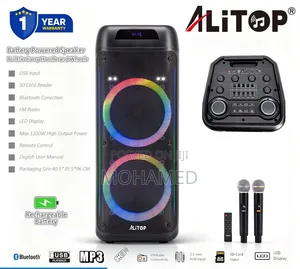 ALITOP Rechargeable Speaker UBL-D12 with 2 Microphones