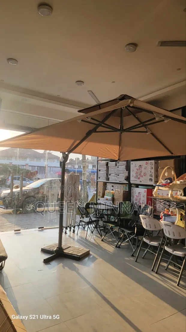 Large Offset Patio Umbrella - European Design - 1