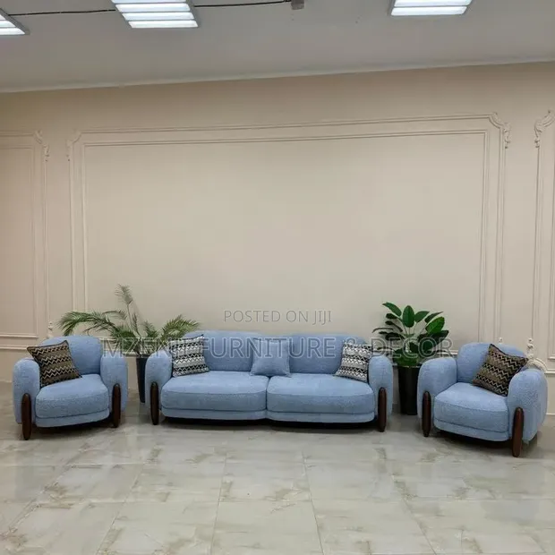 Sofa Set 2:1:1 - Blue Fabric - 1