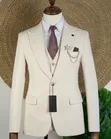 Classic Groom Off-White Wedding Suit Set by JOSELINO - 2