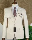 Classic Groom Off-White Wedding Suit Set by JOSELINO - 4