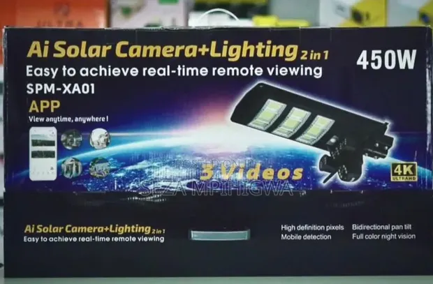 AI Solar Light Camera 4K - WiFi/Line Options - 1