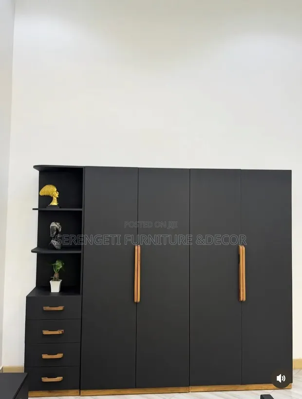 Modern Three-Door Wardrobe with Dressing Area - 1