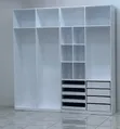 Classic Open Wardrobe with Drawers - 1