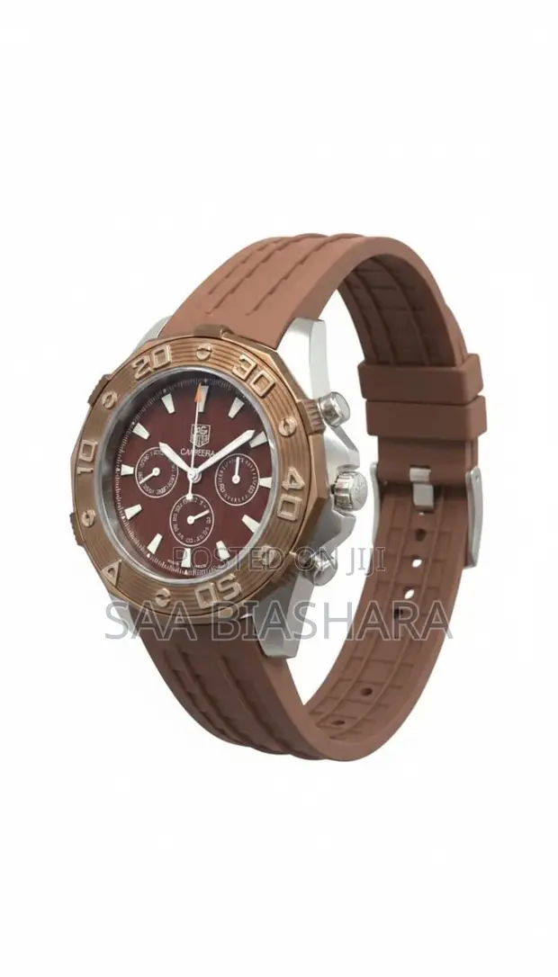 TAG Heuer Aquaracer Chronograph 43mm Mkanda wa Brown wa Mpira - 1
