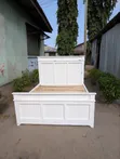 White Wooden Bed Frame - King Size - 2