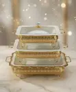 Serving Bowls Set with Gold Accents - 1