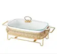 Serving Bowls Set with Gold Accents - 3