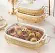 Serving Bowls Set with Gold Accents - 4