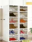 Foldable 6-Tier Shoe Organizer with Transparent Door - 3