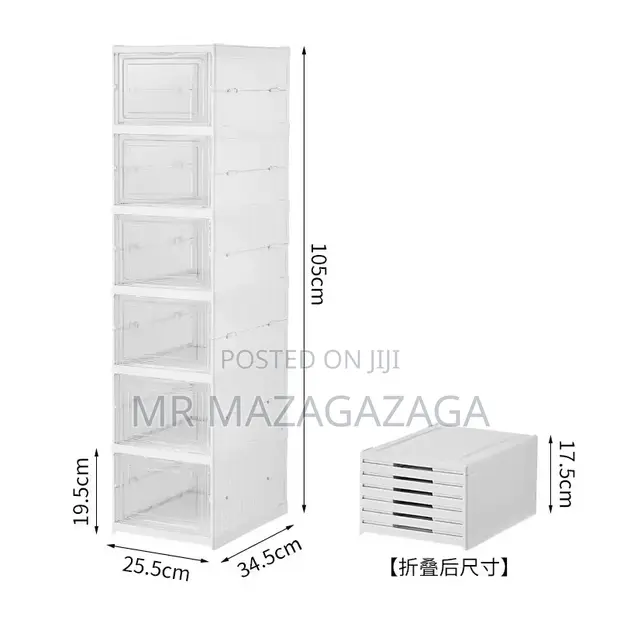 6Pcs Stackable Shoe Organizer Cabinet - 1