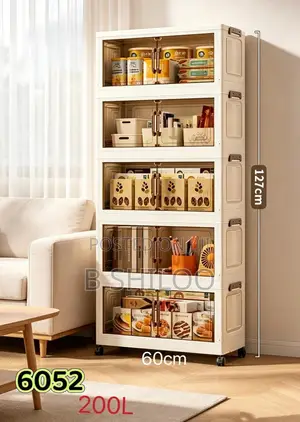PVC Plastic Storage Cabinet - 5 Racks