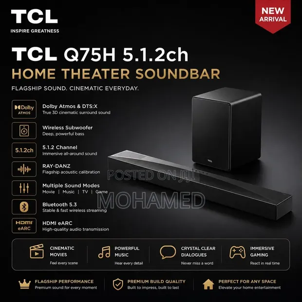 TCL 620W 5.1.2 Channel Soundbar with Dolby Atmos - 1