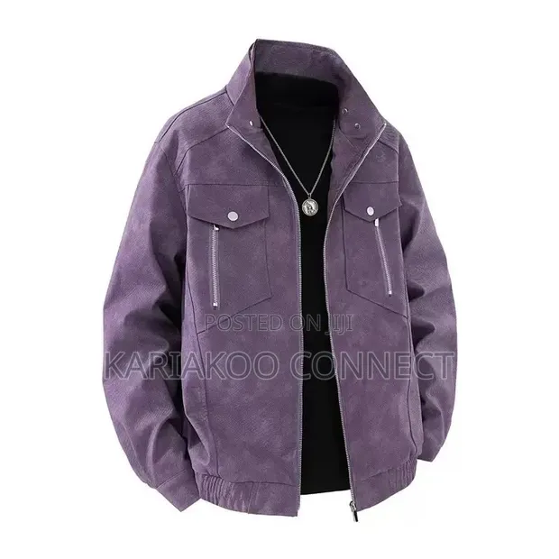 Purple Heavy Coat for Men - 1