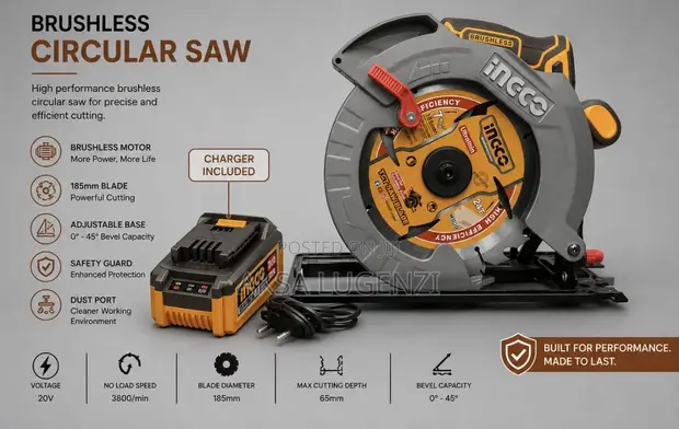 Ingco Brushless Circular Saw - 1