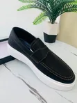 La Brand Men's Black and Blue Casual Shoes - 3