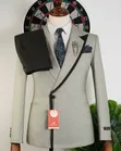 ROMASTER Executive Light Grey Cross-Lapel Suit - 2