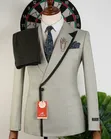 ROMASTER Executive Light Grey Cross-Lapel Suit - 3