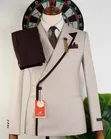 Suti ya Romaster Executive Beige na Trim ya Brown - 3