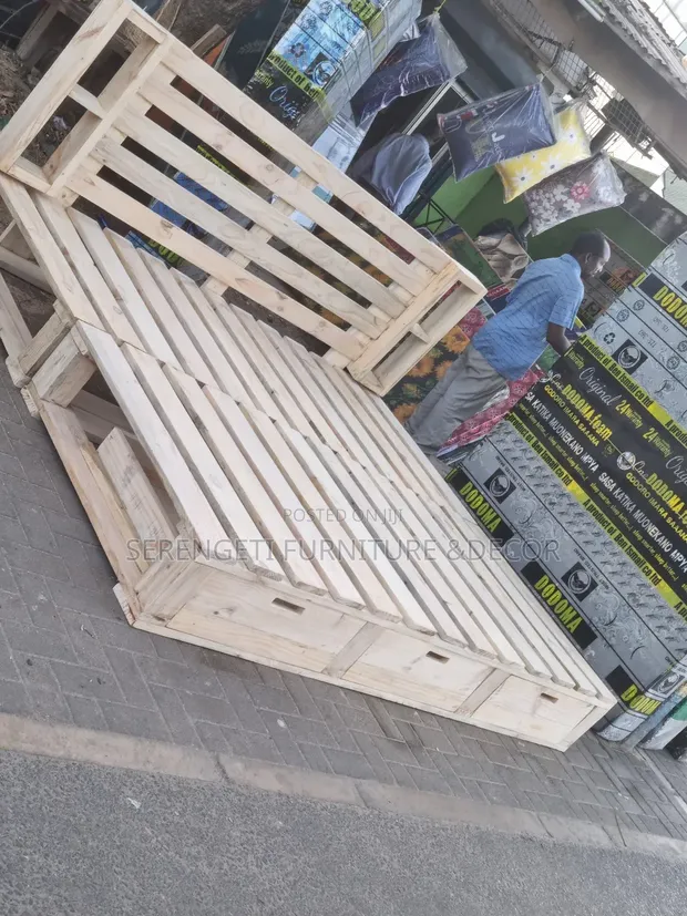 Storage Pallet Bed with Drawers - Brand New - 1
